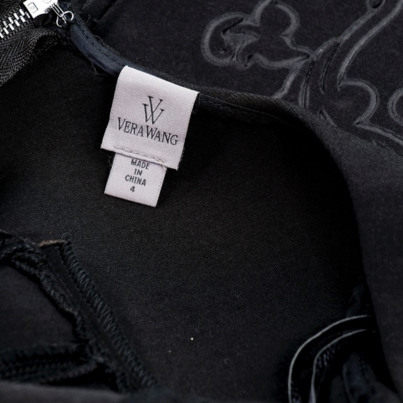 VERA WANG Black Scuba Fit & Flare Cocktail Dress - Picture 13 of 16